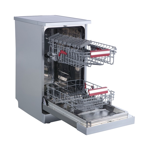 Toshiba DW-10F2EE(S) inox, programok száma: 6, keskeny szabadonálló, 10 terítékes mosogatógép (Újszerű)