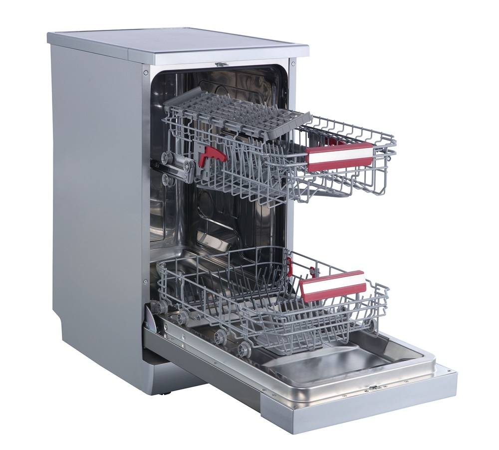 Toshiba DW-10F2EE(S) inox, programok száma: 6, keskeny szabadonálló, 10 terítékes mosogatógép (Újszerű)