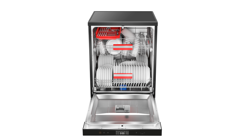 Toshiba DW-14F4EE(BS) fekete, programok száma: 8, szabadonálló, 14 terítékes mosogatógép 