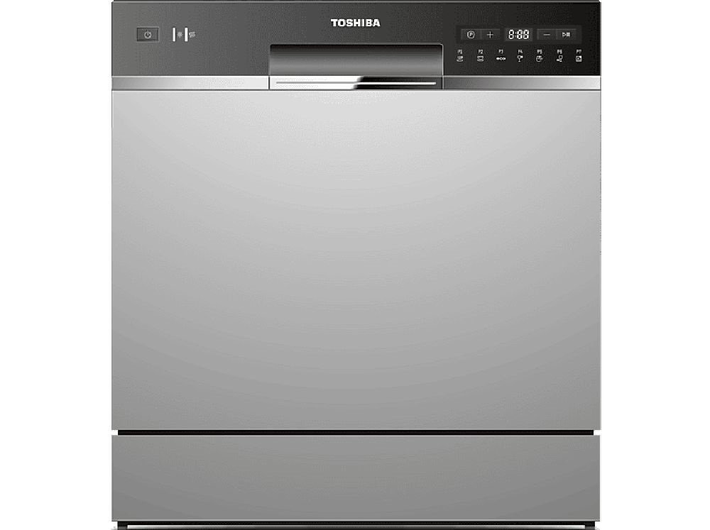 Toshiba DW-08T2EE(S) ezüst, programok száma: 7, asztali, 8 terítékes mosogatógép 