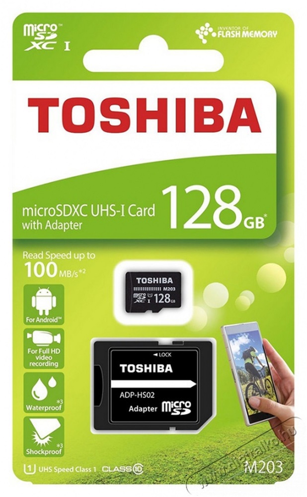 Toshiba M203 128GB SD micro (SDXC Class 10 UHS-I U1) (THN-M203K1280EA) memóriakártya adapterrel