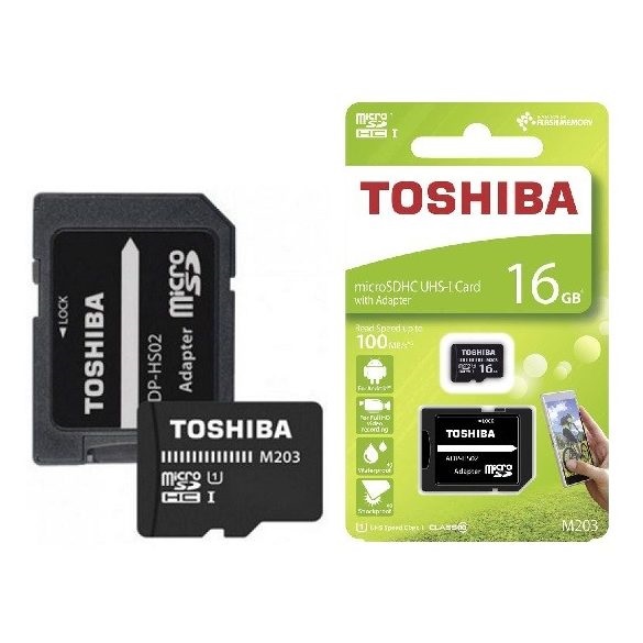 Toshiba M203 16GB SD micro (SDXC Class 10 UHS-I U1) (THN-M203K0160EA) memóriakártya adapterrel