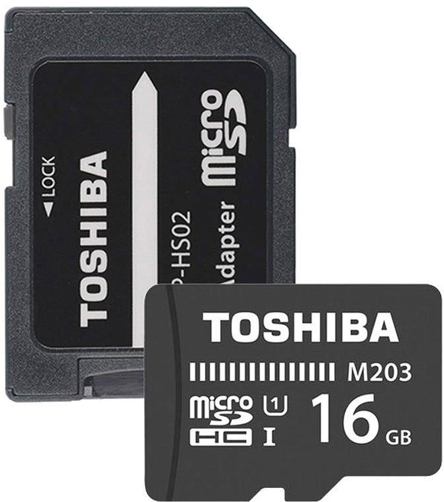 Toshiba M203 16GB SD micro (SDXC Class 10 UHS-I U1) (THN-M203K0160EA) memóriakártya adapterrel