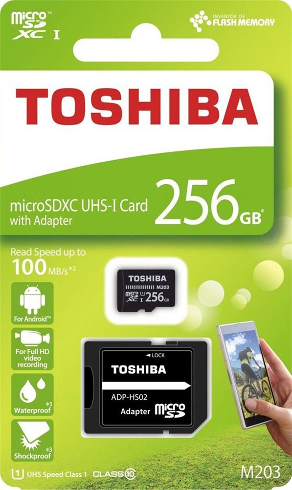 Toshiba M203 256GB SD micro (SDXC Class 10 UHS-I U1) (THN-M203K2560EA) memóriakártya adapterrel