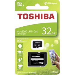 Toshiba M203 32GB SD micro (SDXC Class 10 UHS-I U1) (THN-M203K0320EA) memóriakártya adapterrel