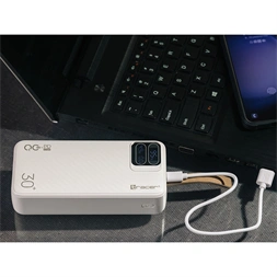 Tracer Blaze 30 000 mAh PD 65W Quick Charge 3.0 fehér hordozható power bank