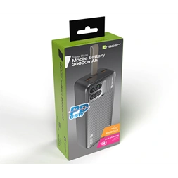 Tracer Blaze 30 000 mAh PD 65W Quick Charge 3.0 fekete hordozható power bank