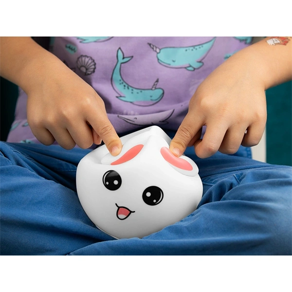 Tracer Bunny, RGB LED, 5 színtónus, 4 világítási mód, Szilikon, Vezeték nélküli, éjszakai lámpa