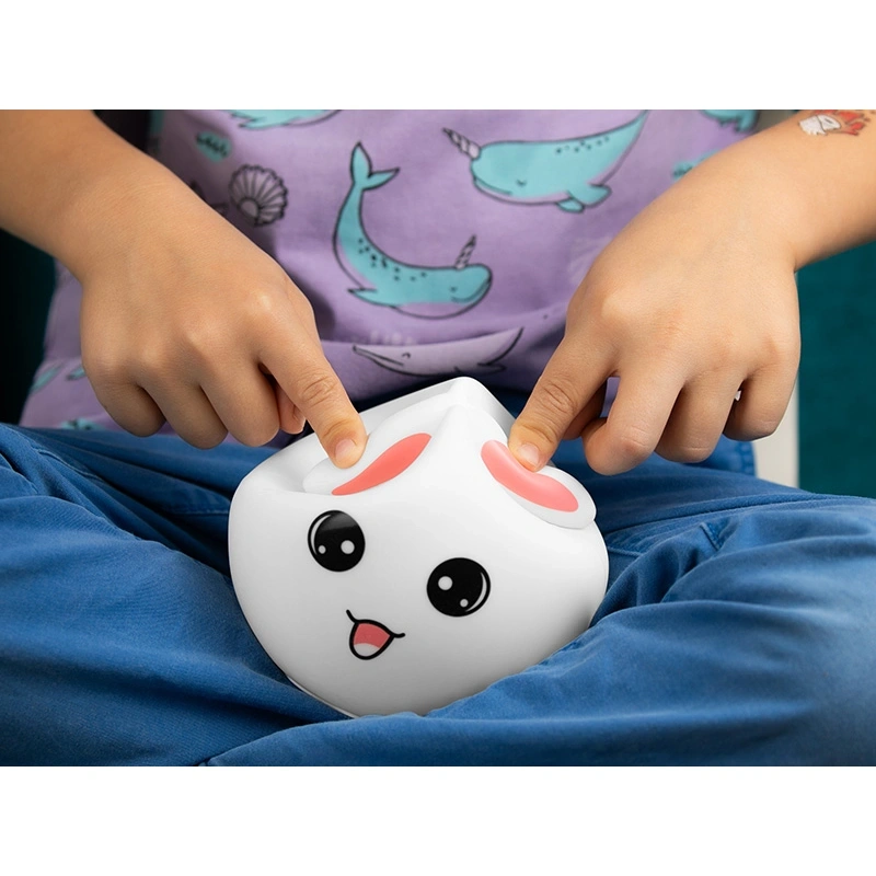 Tracer Bunny, RGB LED, 5 színtónus, 4 világítási mód, Szilikon, Vezeték nélküli, éjszakai lámpa