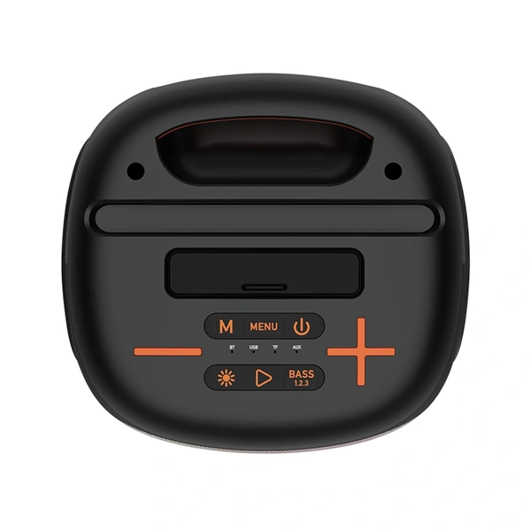 Tracer Cube20, 20W, TWS, RGB LED, FM rádió, karaoke, fekete hordozható hangszóró