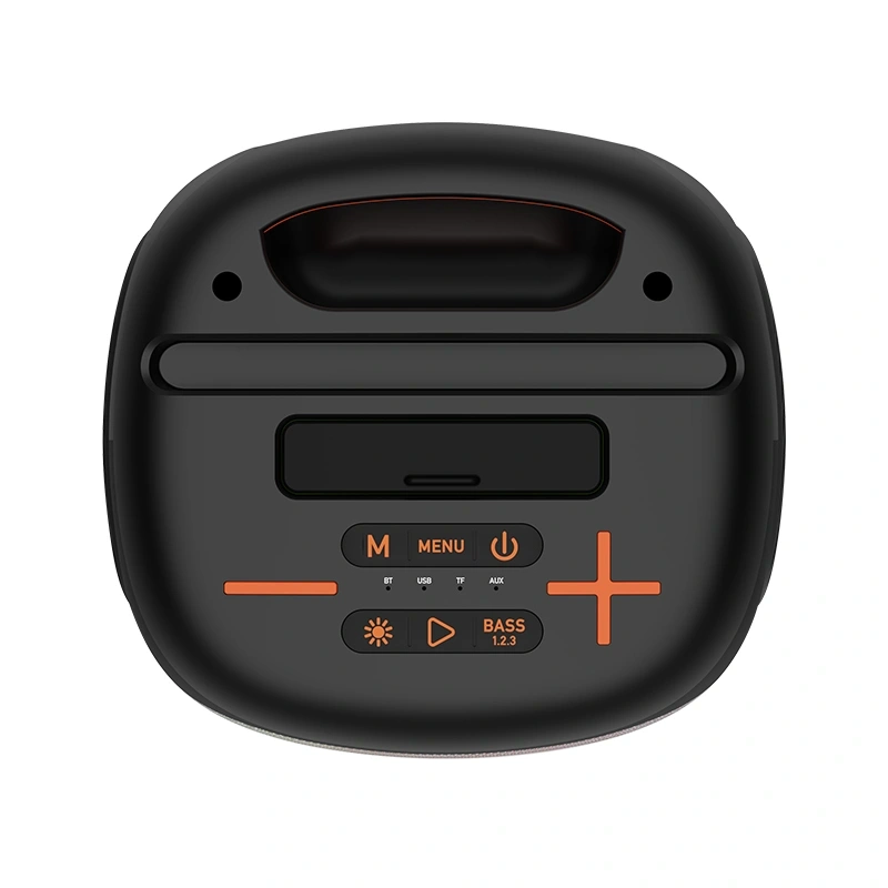 Tracer Cube20, 20W, TWS, RGB LED, FM rádió, karaoke, fekete hordozható hangszóró