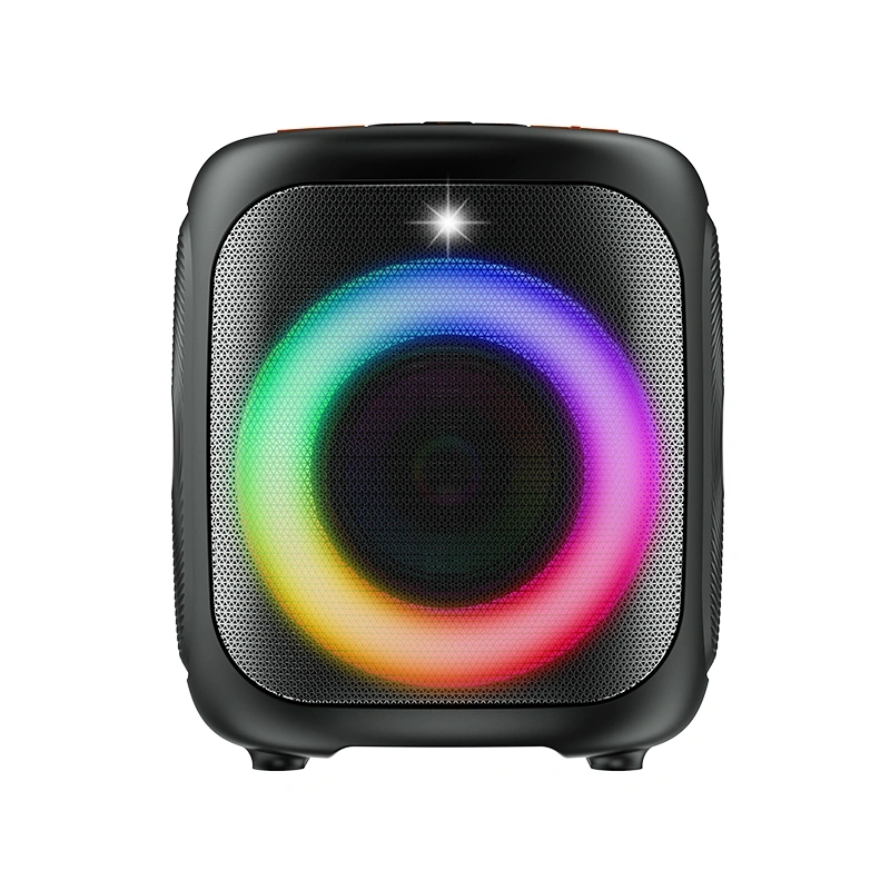 Tracer Cube20, 20W, TWS, RGB LED, FM rádió, karaoke, fekete hordozható hangszóró