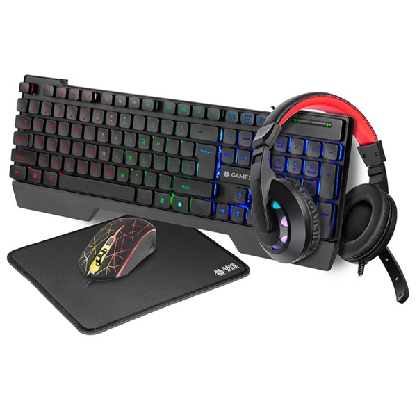 Tracer TRAKLA46764 Gamezone Mamooth 4in1 LED fekete gamer billentyűzet/egér/egérpad és fejhallgató