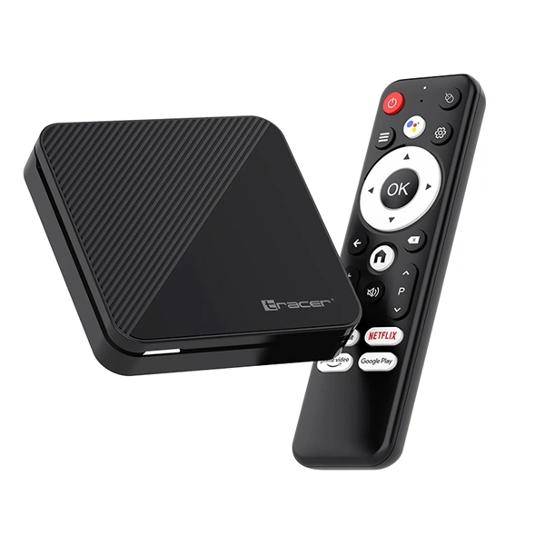 Tracer Smart TV Box, 16 GB, 4K HDR, Wi-Fi, Bluetooth, Android, fekete, médialejátszó