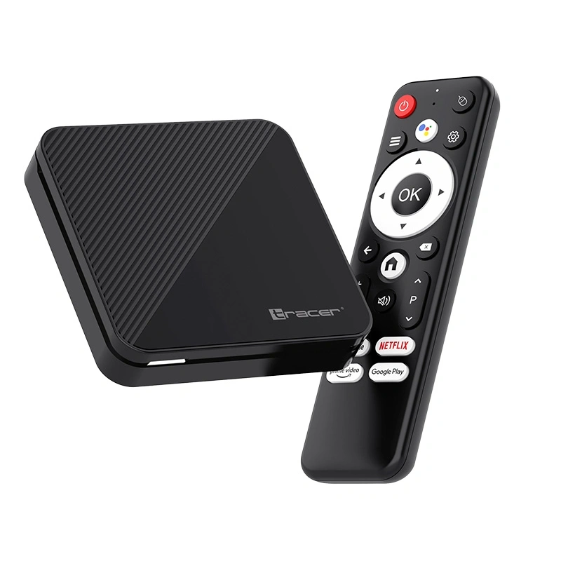 Tracer Smart TV Box, 16 GB, 4K HDR, Wi-Fi, Bluetooth, Android, fekete, médialejátszó