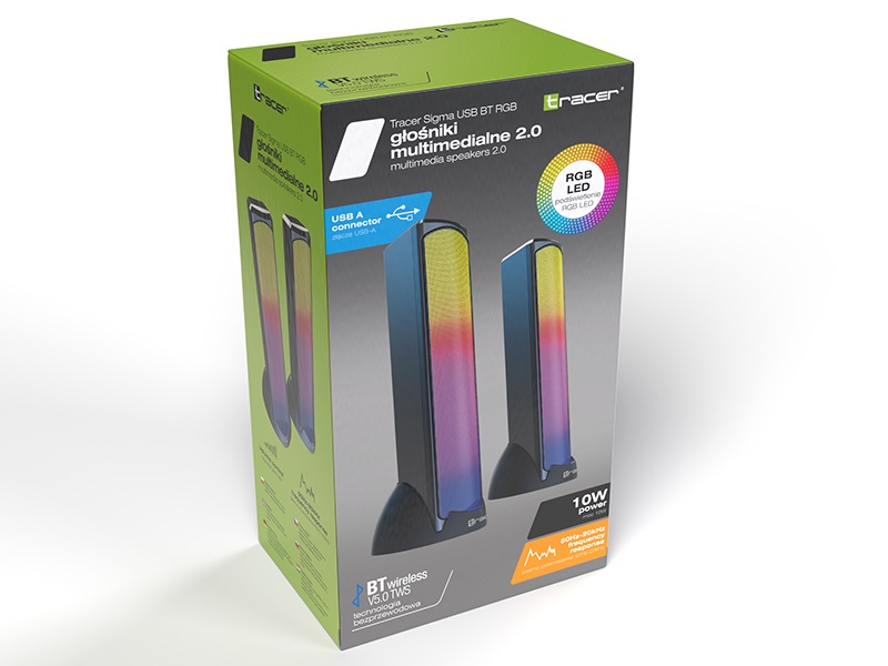 Tracer TRAGLO47529 Sigma GameZone RGB vezeték nélküli 2.0 hangszóró