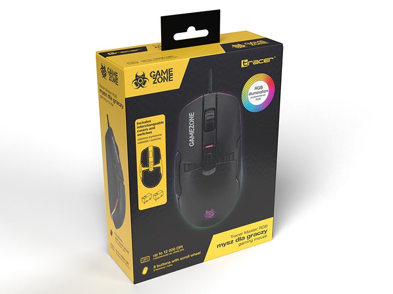Tracer TRAMYS47507 Master GameZone RGB PixArt fekete vezetékes optikai egér