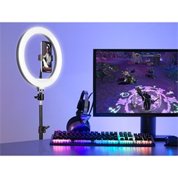 Tracer TRAOSW46745 Ring Light 15 W/30 cm/900-1700 lm/gyűrűs LED lámpa normál állvánnyal (Újracsomagolt)