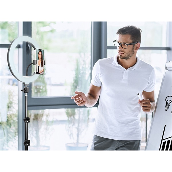 Tracer TRAOSW46745 Ring Light 15 W/30 cm/900-1700 lm/gyűrűs LED lámpa normál állvánnyal (Újracsomagolt)