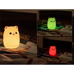 Tracer Teddy Bear, RGB LED, 5 színtónus, 4 világítási mód, Szilikon, Vezeték nélküli, éjszakai lámpa