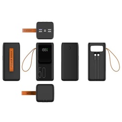 Tracer Vouge 5, 20W, 50000 mAh 1x USB Type-C 4 x USB Type-A fekete hordozható power bank