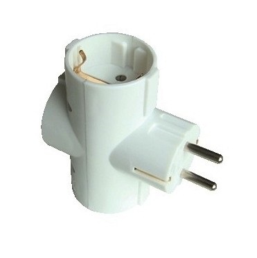 Tracon Többférőhelyes átalakító csatl ., 3db SHUKO, 16 A, fehér, 90°