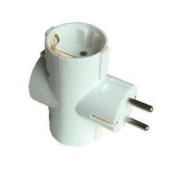 Tracon Többférőhelyes átalakító csatl ., 3db SHUKO, 16 A, fehér, 90°