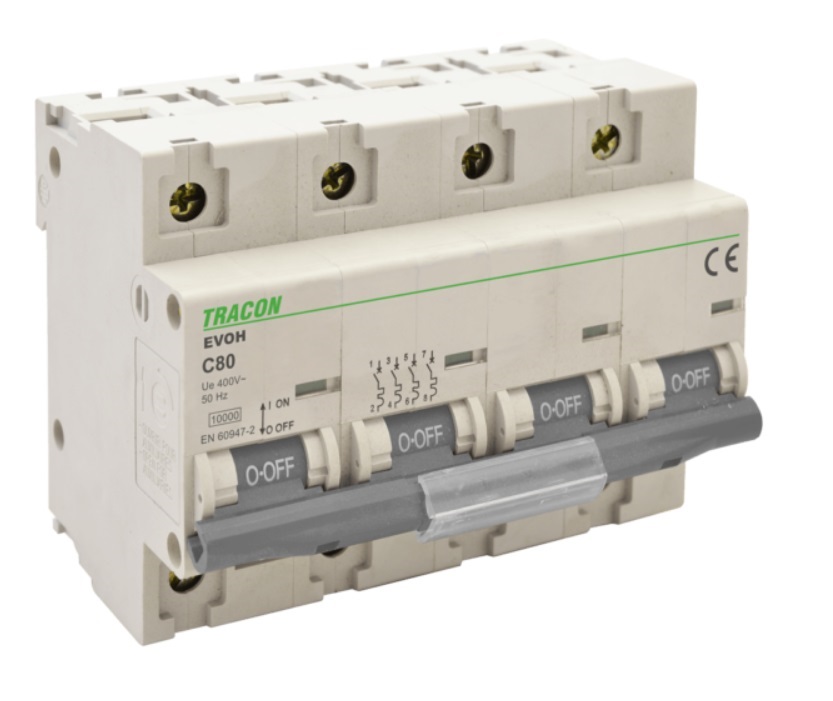 Tracon EVOH4100 100A 4P 10kA kismegszakító