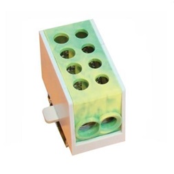 Tracon FLE-25ZS sínre szerelhető/ zöld/sárga/ 2×25mm2 / 2×25mm2/ 400VAC/ 101A főáramköri leágazó kapocs