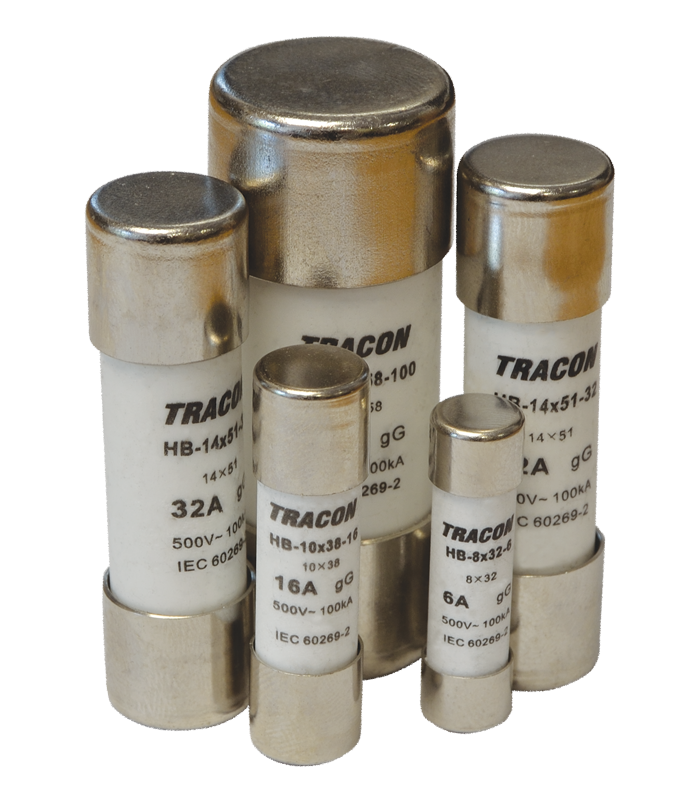 Tracon HBM-10X38-16 aM 10 db/csomag 16A 500V,100kA,10x38 hengeres biztosító