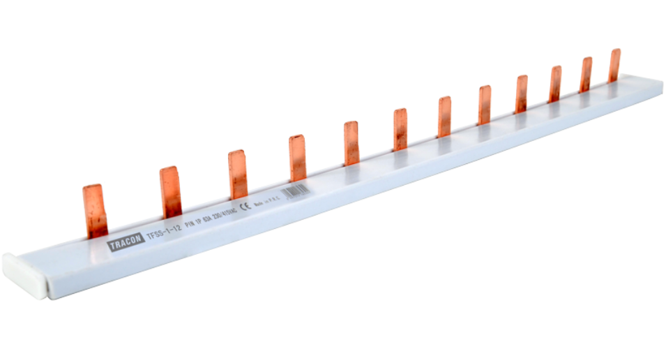 Tracon TFSS-1 csapos kivitelű max.63A/ 230/400VAC/1P/ 56modul/ 1m soroló sín