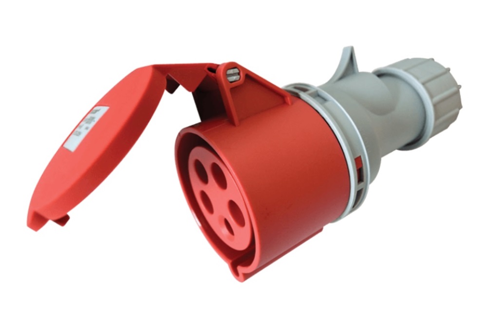 Tracon TICS-215H 16A/ 400V/ 3P+N+E/ 6h/ IP44 külső tömítőszelencével ipari csatlakozóaljzat