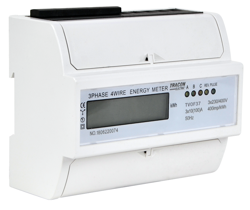 Tracon TVOF37 közvetlen 3 fázisú 7 modul LCD kijelzésű fogyasztásmérő