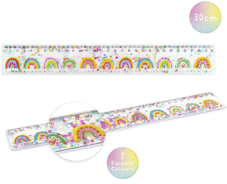 Trendhaus Good Feelings 30cm csillámos vonalzó
