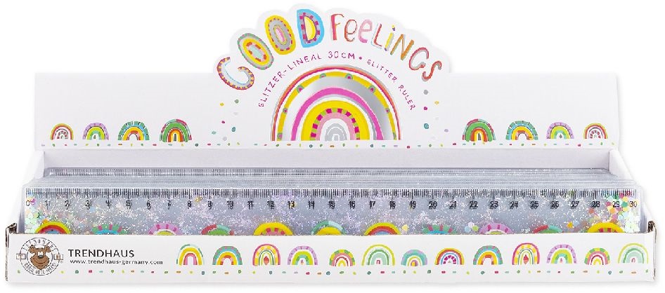 Trendhaus Good Feelings 30cm csillámos vonalzó