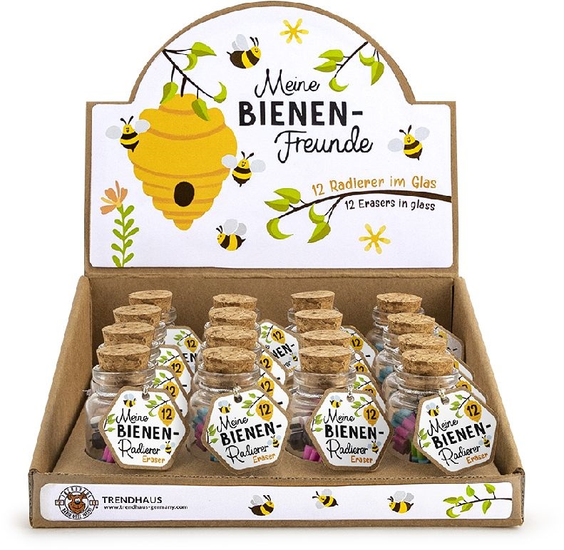 Trendhaus Meine Bienenfreunde 12 db-os radír üvegben