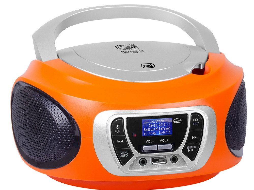 Trevi CMP 510 DAB hordozható CD/DAB/DAB+/FM/AUX/USB narancssárga boombox