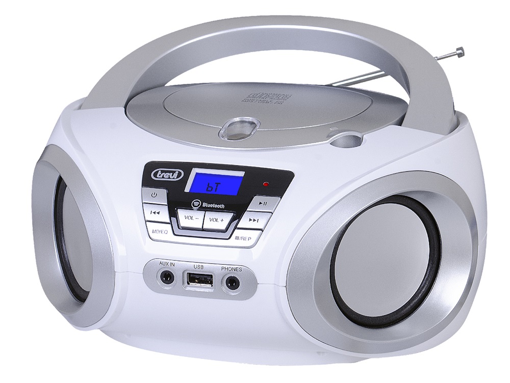 Trevi CMP 544BT hordozható fehér Bluetooth/FM/USB/AUX/CD boombox
