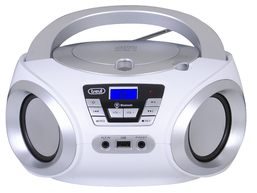 Trevi CMP 544BT hordozható fehér Bluetooth/FM/USB/AUX/CD boombox