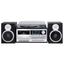 Trevi TT 1072 E fekete retro bakelit lemezjátszó/mini hifi rendszer