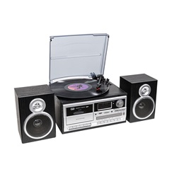 Trevi TT 1072 E fekete retro bakelit lemezjátszó/mini hifi rendszer