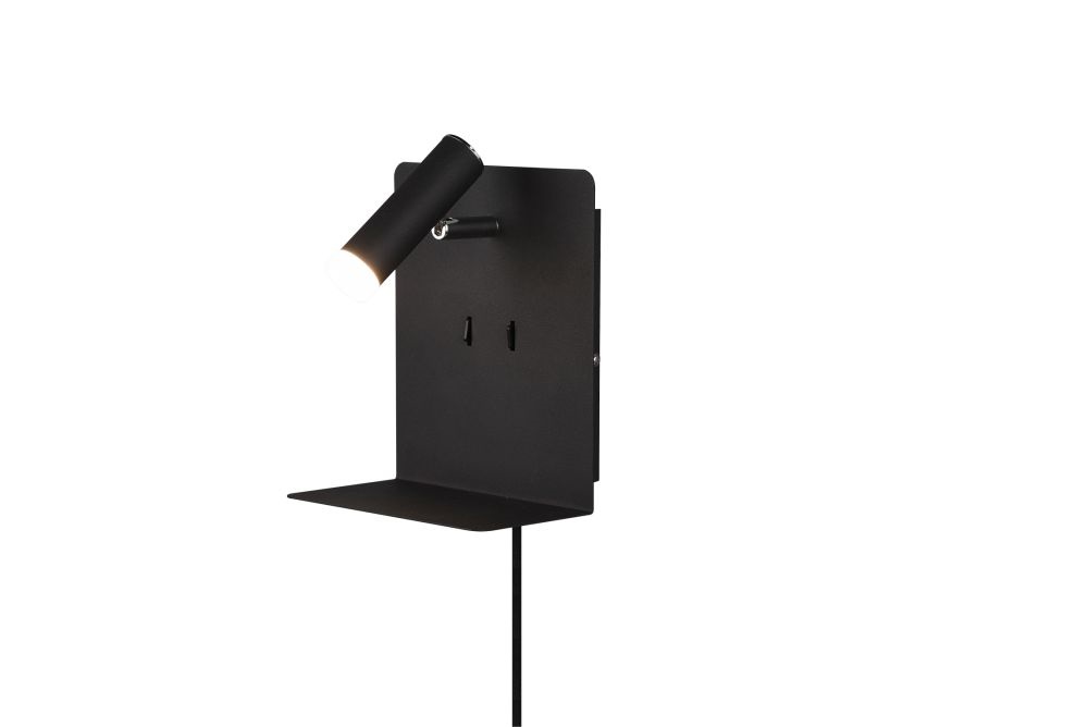 Trio 222570232 3000K/240lm/IP20/fekete USB-s LED fali lámpa