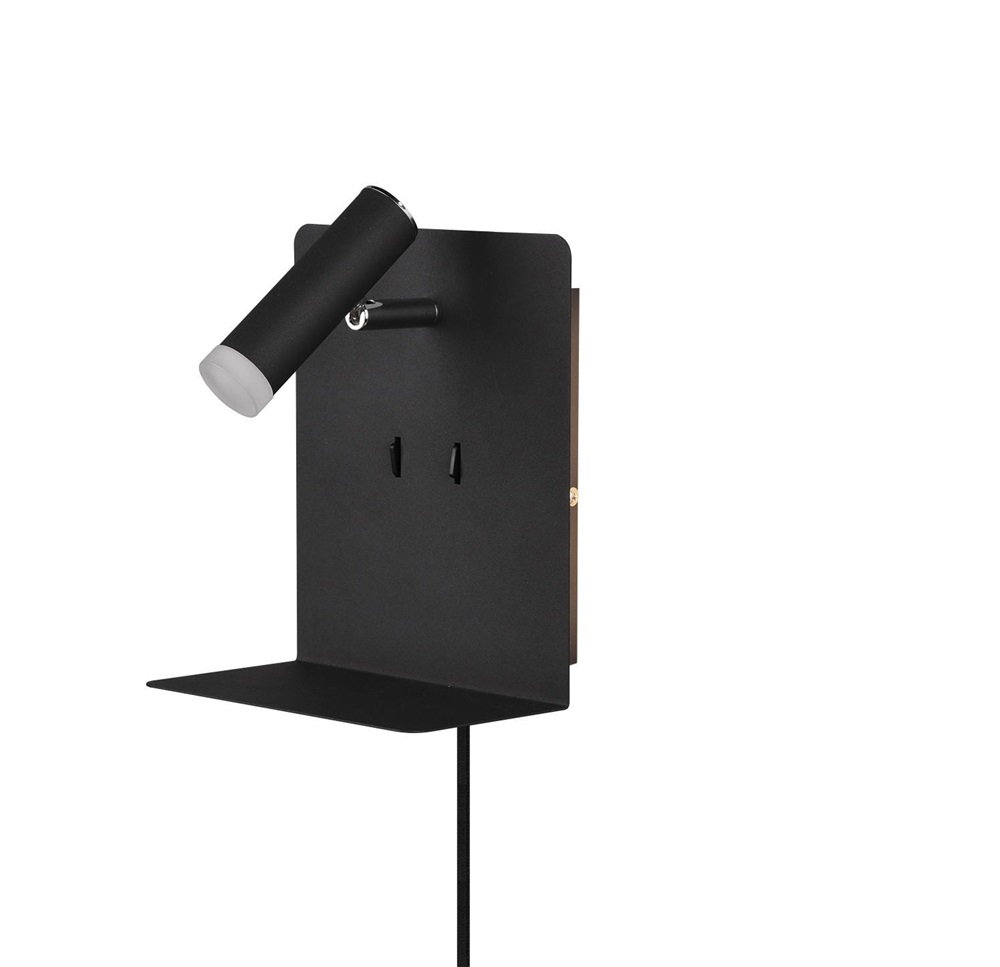 Trio 222570232 3000K/240lm/IP20/fekete USB-s LED fali lámpa