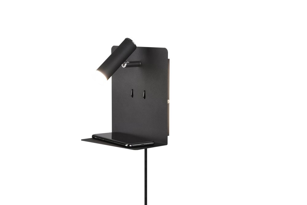 Trio 222570232 3000K/240lm/IP20/fekete USB-s LED fali lámpa