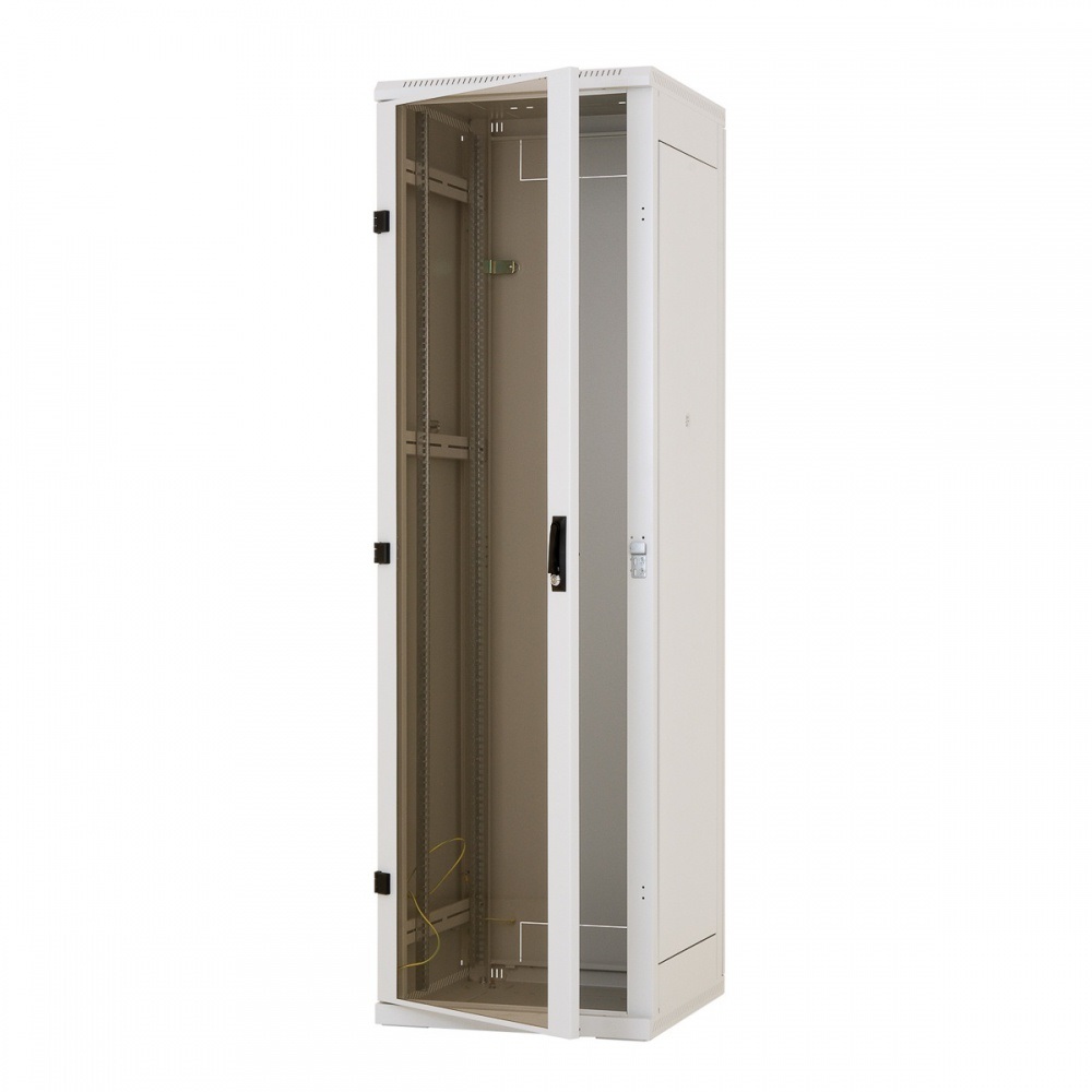 Triton 19" 27U 800x600 mm Biztonsági üvegajtóval, teherbírás 800kg, szürke álló rack szekrény