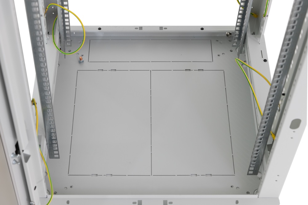 Triton 19" 47U 600x600 mm Biztonsági üvegajtóval, teherbírás 800kg, szürke álló rack szekrény