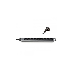 KE-Line 19" elosztópanel 9x250V, kontrol LED-del, 1U, 2,3m