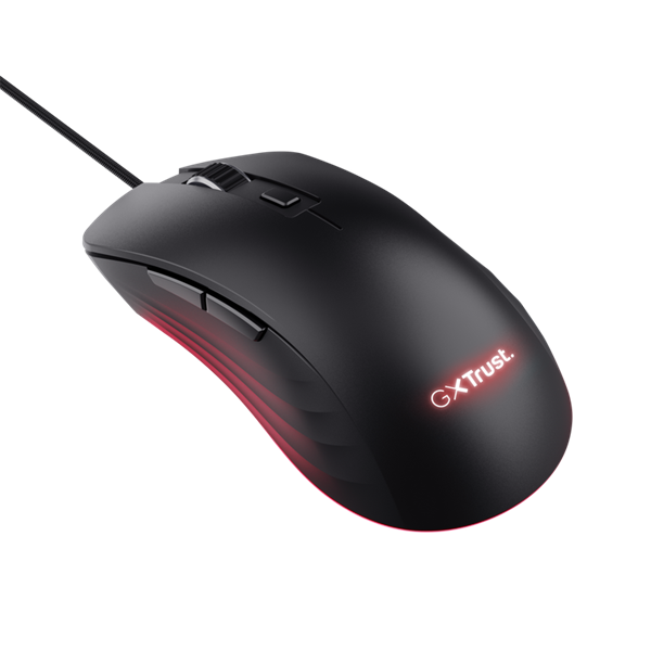 Trust GXT924 Ybar+ vezetékes fekete gamer egér