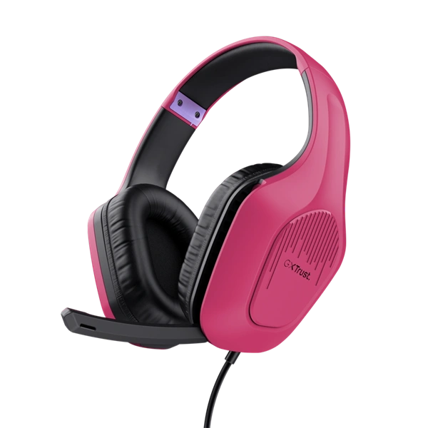 TRUST 24992 GXT 415P Zirox rózsaszín mikrofonos gamer headset