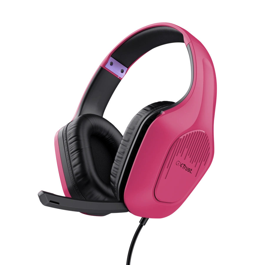 TRUST 24992 GXT 415P Zirox rózsaszín mikrofonos gamer headset
